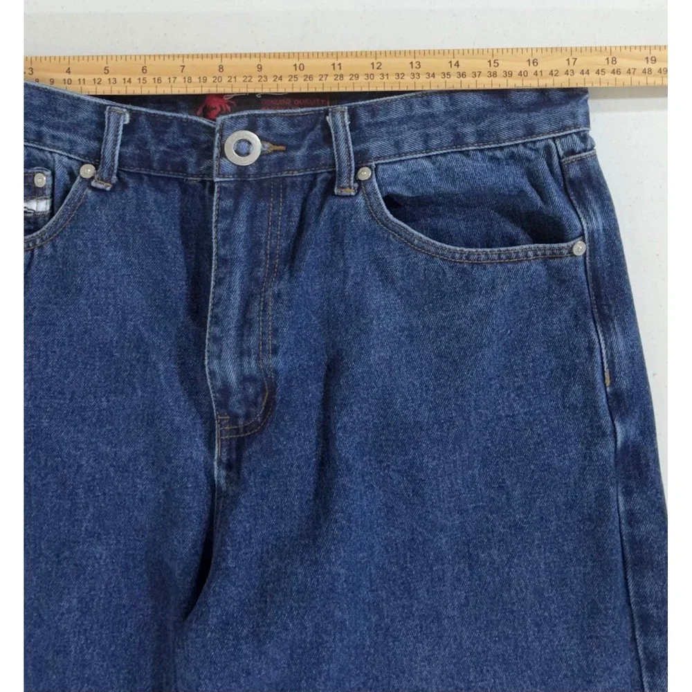 Liquid Venom Baggy Leg Jeans 34x32 (fits 34x29.5) Dark Wash Y2K Skater Grunge